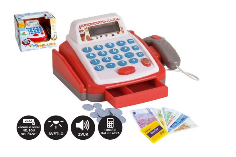 Pokladna malá digitální na baterie