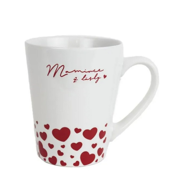 Hrnek 350ml, srdíčka, Mamince z lásky