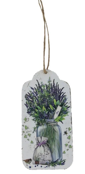 Cedulka s motivem levandule