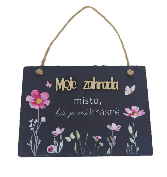 Tabulka břidlicová Moje zahrada