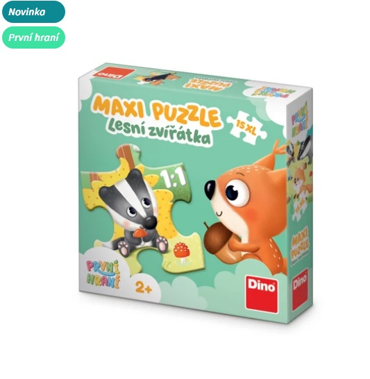 První hraní: Lesní zvířátka, maxi Puzzle 15 dílků
