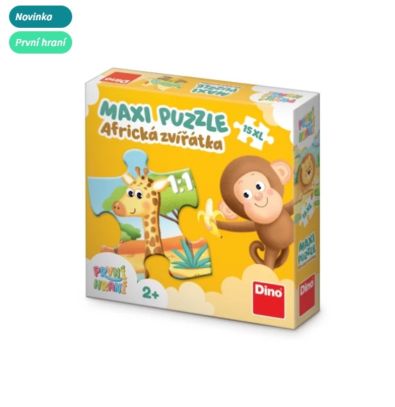 První hraní: Africká zvířátka, maxi Puzzle 15 dílků
