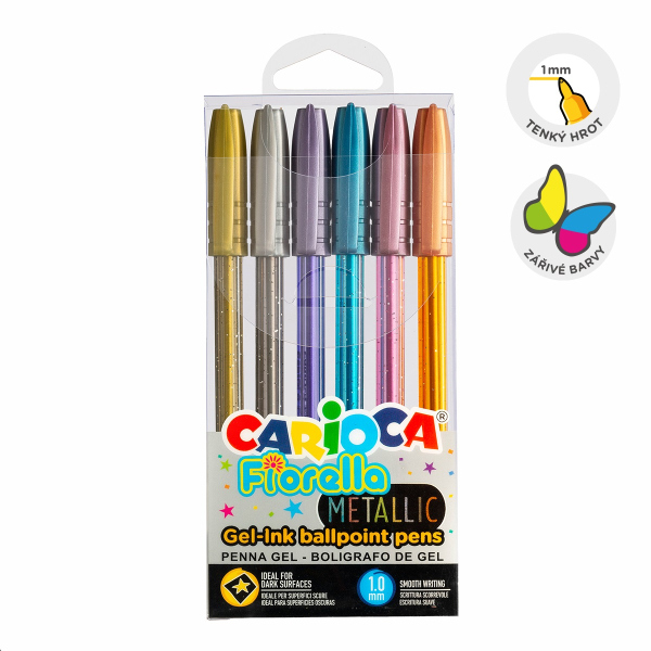 Popisovač gelový-6ks metalické barvy