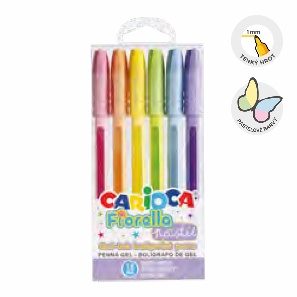 Popisovač gelový-6ks pastelové barvy, carioca
