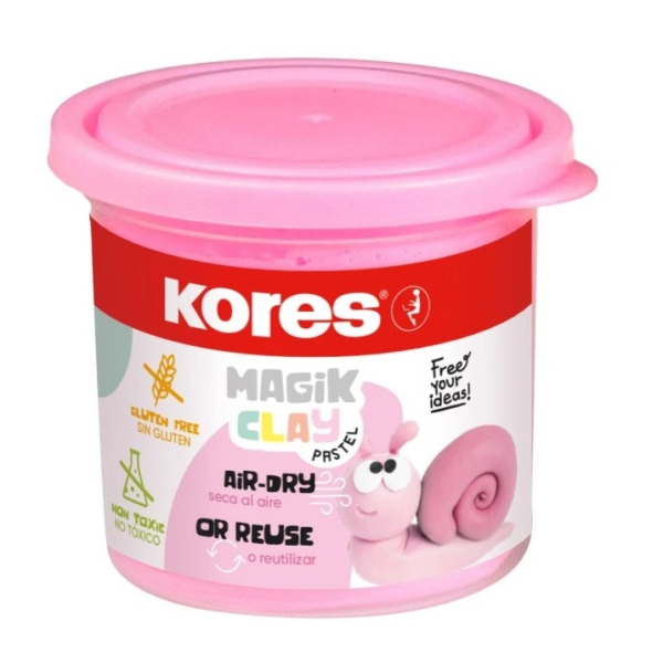 Plastelína Kores, Magic Clay, růžová pastelová