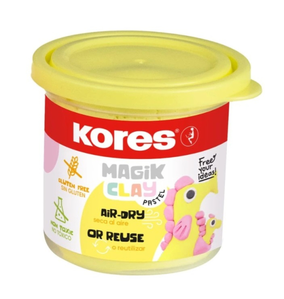 Plastelína Kores, Magic Clay, žlutá pastelová