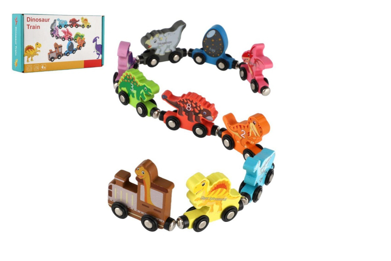 Vláček s vagóny, dinosaurus, na magnety