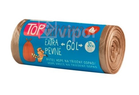 Pytle odpadové 60 litrů hněné, 30 kusů na tříděný odpad