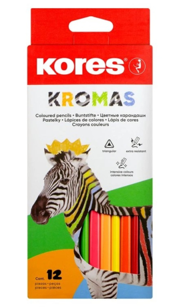 Pastelky Kores Kromas, trojhranné, 12ks