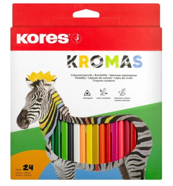 Pastelky Kores Kromas, trojhranné, 24ks