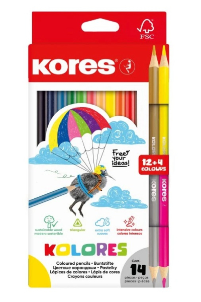 Pastelky Kores Kolores 12ks+2
