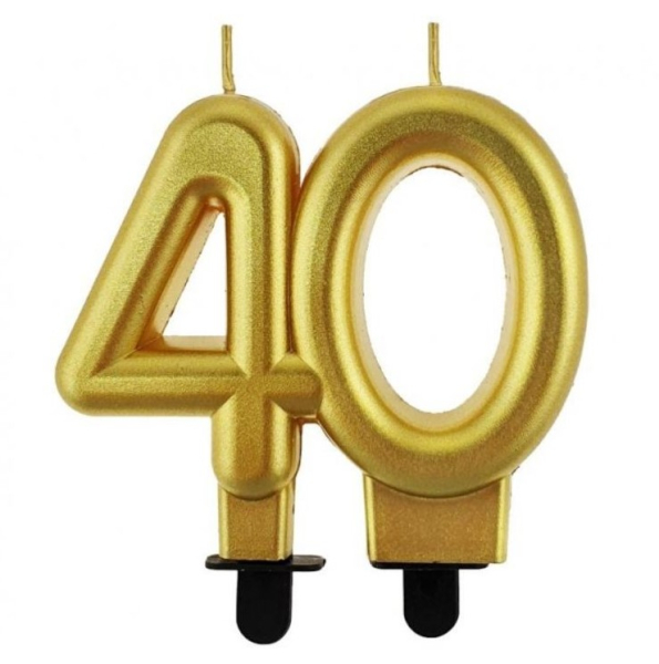 Svíčka dortová číslice 40 zlatá