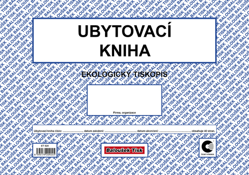 Kniha ubytovací 40stran