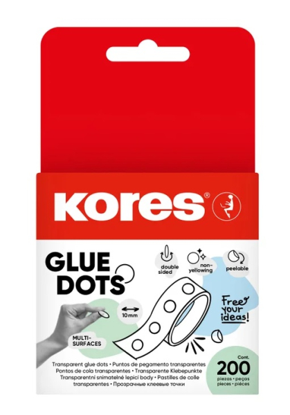 Lepicí body transparentní, Kores, GlueDots peeable