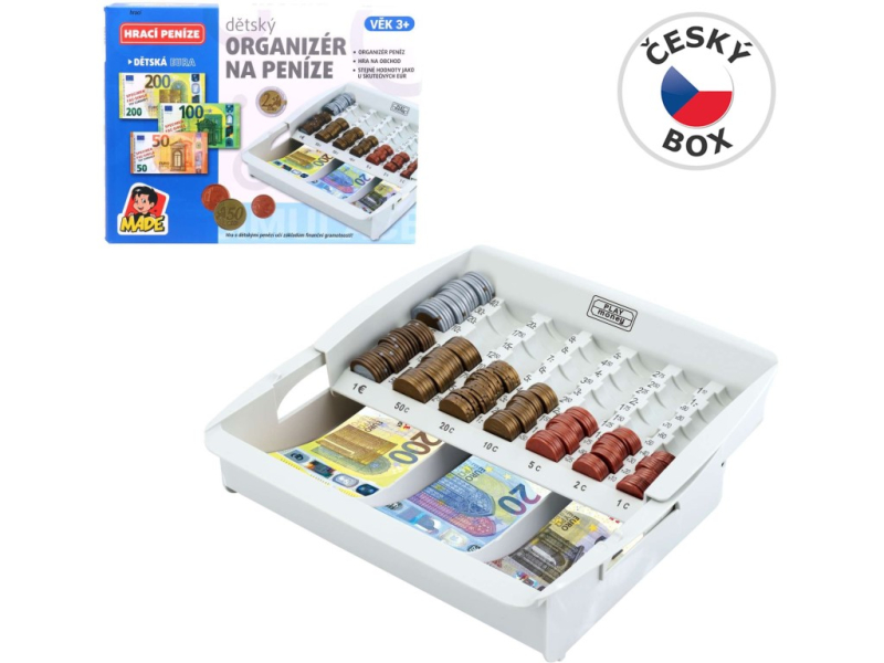 Box na peníze, organizér na euro mince a bankovky