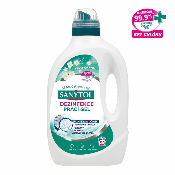 Sanytol 2,65L dezinfekce a prací gel, bílé květy