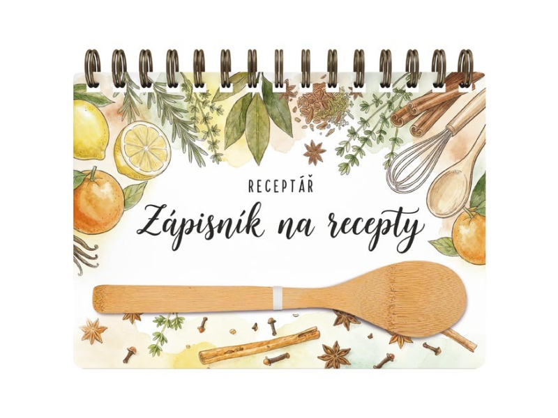 Kniha na recepty 80 listů s vařečkou