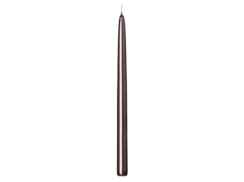 Svíčka kónická metalická hnědá 29cm