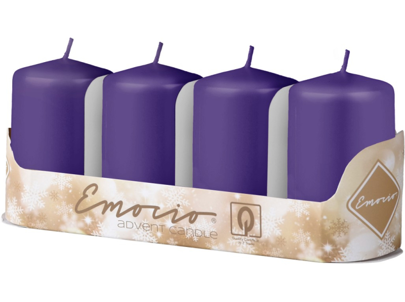 Adventní svíčky 4ks fialové