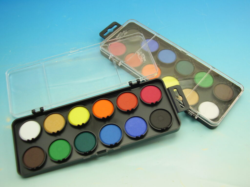 Vodové barvy, 30 mm, 12 barev, Kohinoor