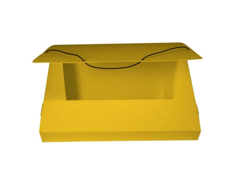 Box na spisy A4, s gumičkou, prešpán, žlutá