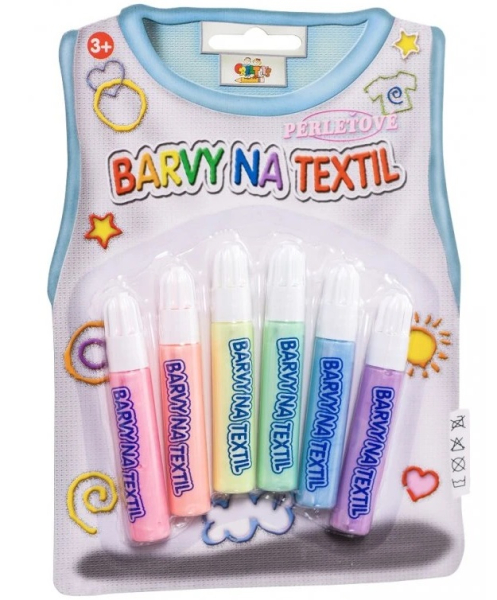 Barva na textil, SMT, 6 barev po 7 ml, perleťové