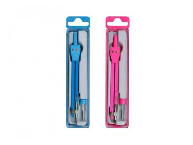 Kružidlo barevné růžová, modrá+tuhy v krabičce