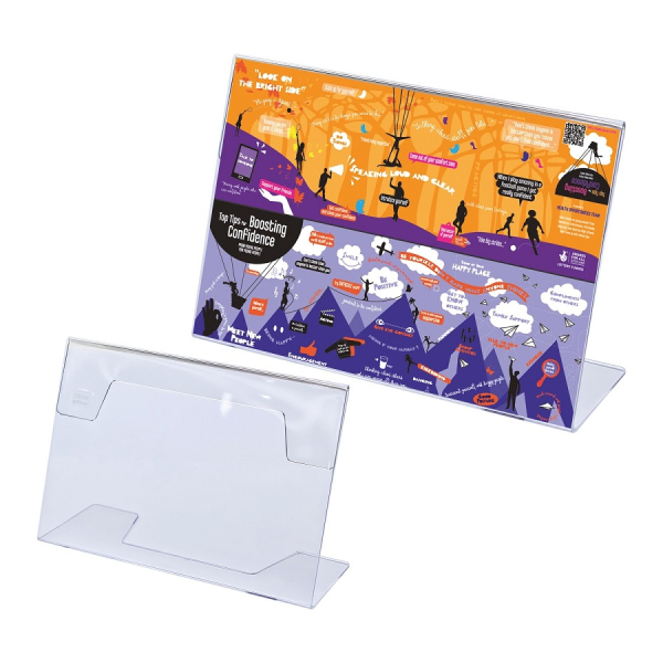 Stojánek presentační, A5, na šířku, šikmý