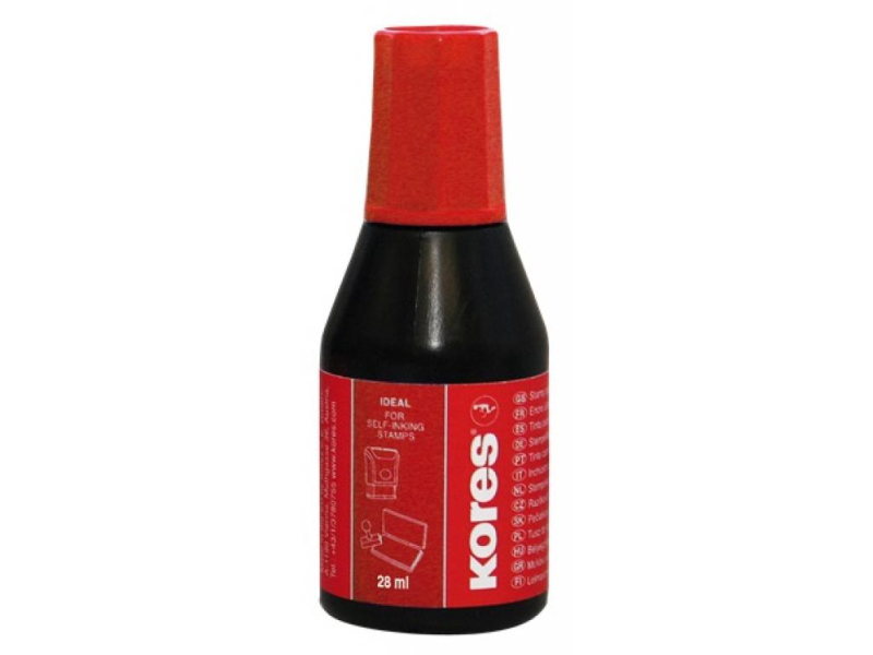 Razítková barva Kores, 28 ml, červená