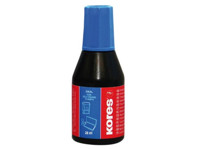 Razítková barva Kores, 28 ml, modrá