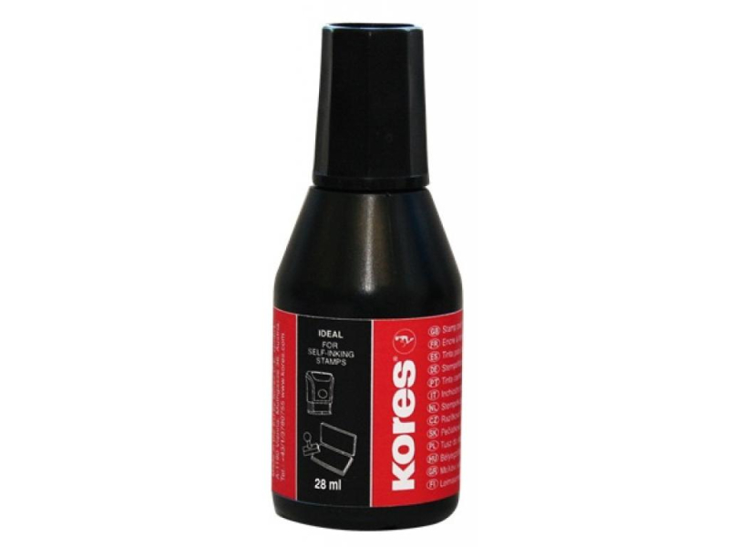Razítková barva Kores, 28 ml, černá
