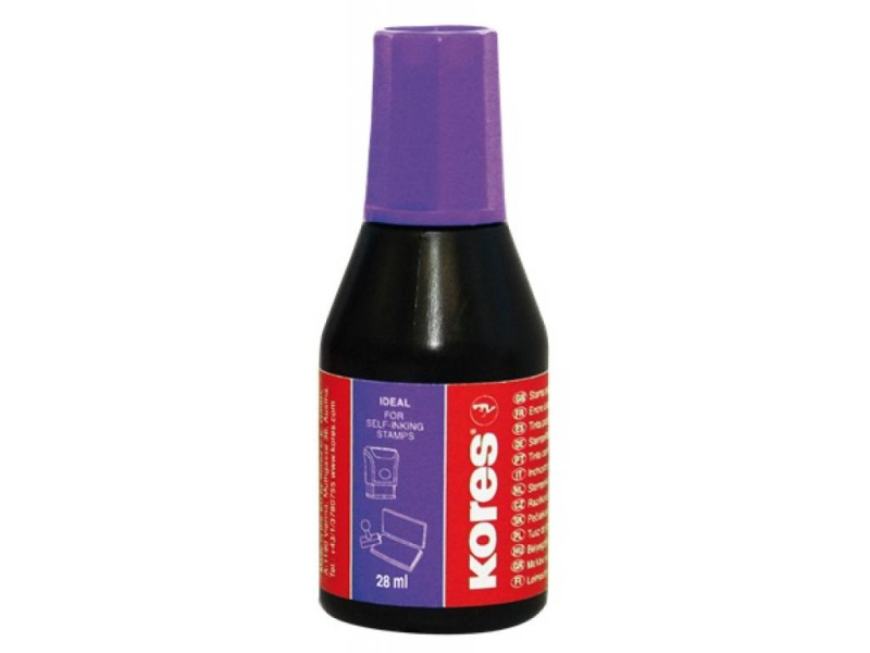 Razítková barva Kores, 28 ml, fialová