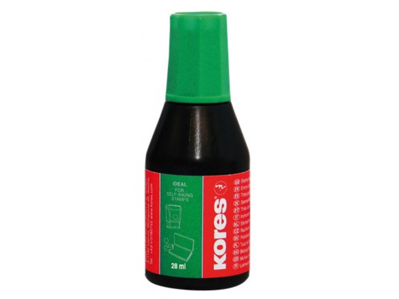 Razítková barva Kores, 28 ml, zelená