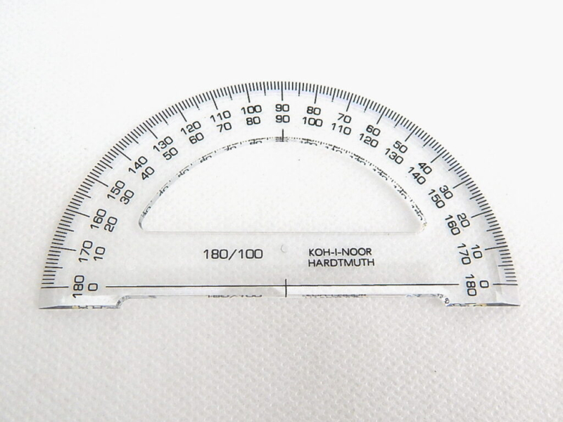 Úhloměr 180-100 transparetní