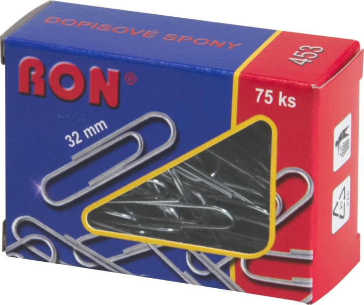 Dopisní spony 453, 32 mm, 75 kusů