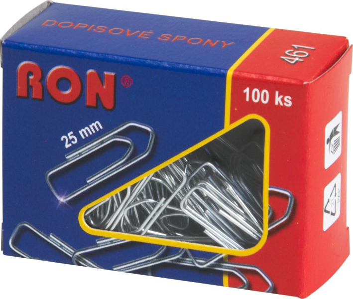 Dopisní spony, 461ZN, 25 mm, šípové