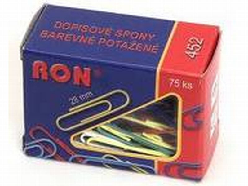 Dopisní spony, 452B, 28 mm, 75 kusů, barevné