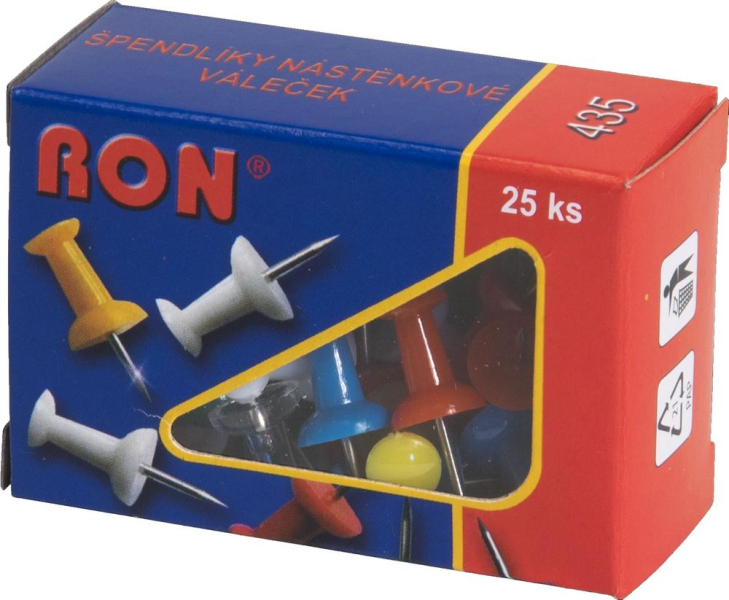 Napínáčky kužel 435B, barevné, 25 kusů