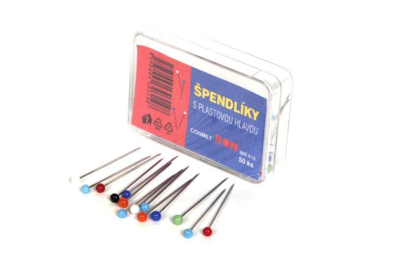 Špendlíky 432, barevné, 50 kusů