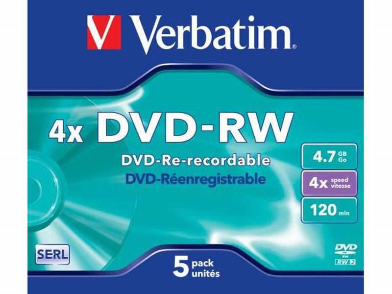 DVD-RW 4,7GB 120min. VERBATIM přepisovatelné