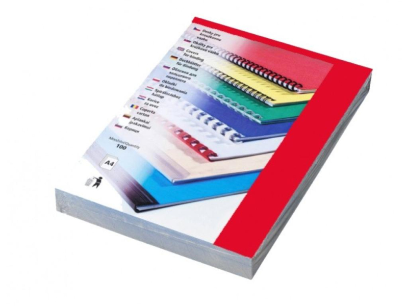 Desky na kroužkovou vazbu, A4, Chromlux, červená