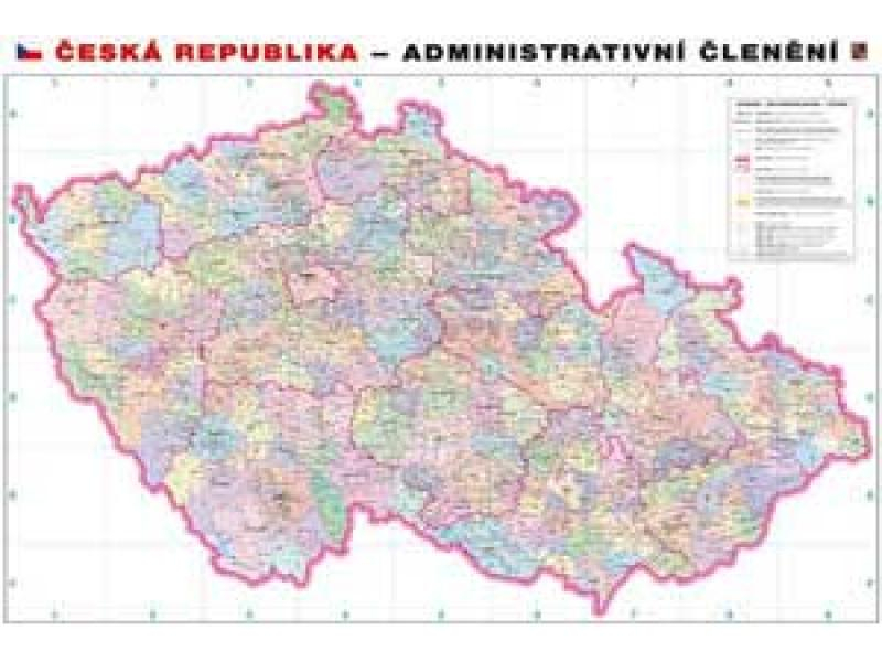 Mapa nástěnná ČR administrativní 160x110cm