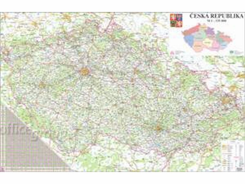 Mapa ČR nástěnná 113x85 cm silniční