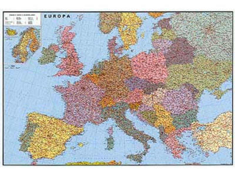 Mapa nástěnná Evropy silniční 158x100