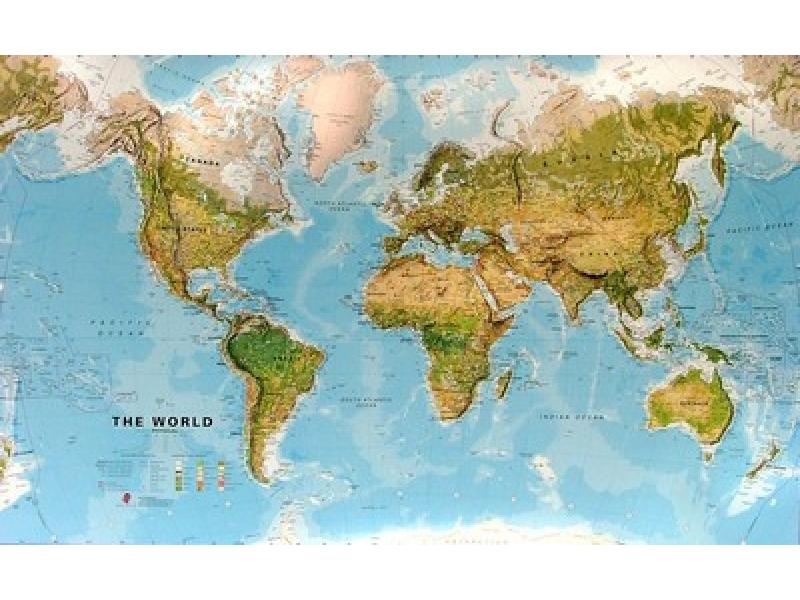 Mapa nást.Svět geografická 197x122cm