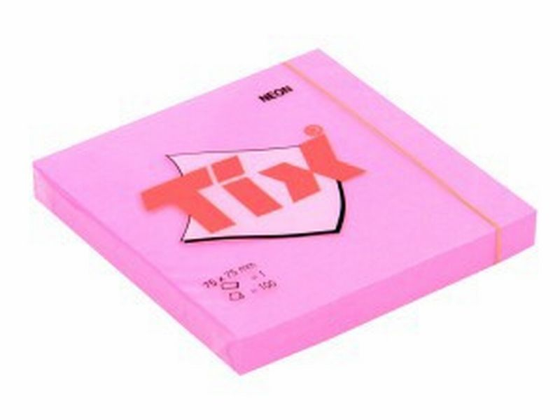Bloček samolep.75x75 NEON růžový TIX