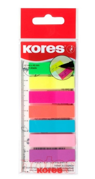 Záložky, Index Strips, na pravítku, Kores