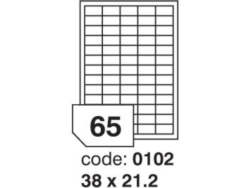 Etikety A4, 38 x 21,2 mm, bílá