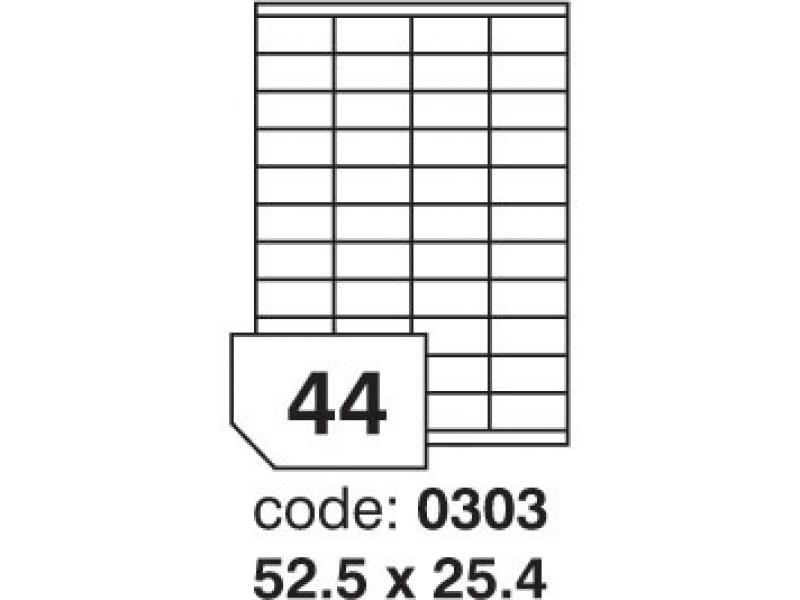 Etikety A4, 52,5 x 25,4 mm, bílá