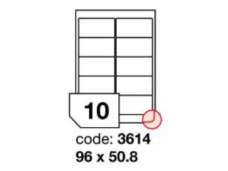 Etikety A4, 96 x 50,8 mm, bílá